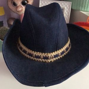 Fersten structured denim cowboy hat with thick decorative band